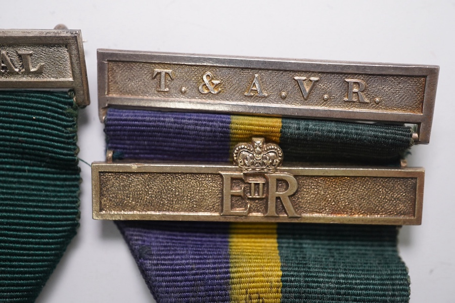 Three assorted service medals; Imperial Service medal to Henry Chillingworth; Territorial Efficiency Decoration 1964; T&A.V.R Efficiency Decoration 1970. All cased. Condition - good.